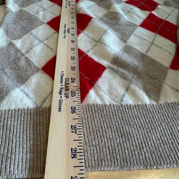 Vintage Berk V Neck Argyle Sweater 100% Lambswool Made in Scotland Sz 44 Bust - Picture 11 of 11